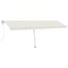 vidaXL Elektrisk markise med LED og sensor 6 x 3 m Krem 100% Polyester