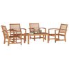 vidaXL Hagesofa Set 5 pcs Naturlig Massivt Teaktre