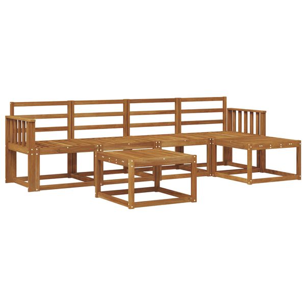 vidaXL Utend&oslash;rs sofa-sett 6 pcs Naturlig Solid akasietre