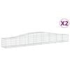 vidaXL Gabionkurver buede 2 stk 400x50x40/60 cm galvanisert jern