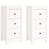 vidaXL Skjenker 2 stk hvit 40x35x80 cm heltre furu