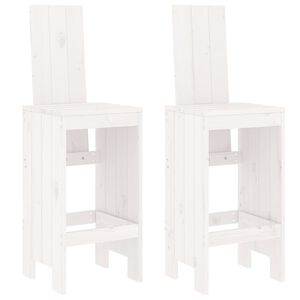vidaXL Barkrakker 2 stk hvit 40x42x120 cm heltre furu