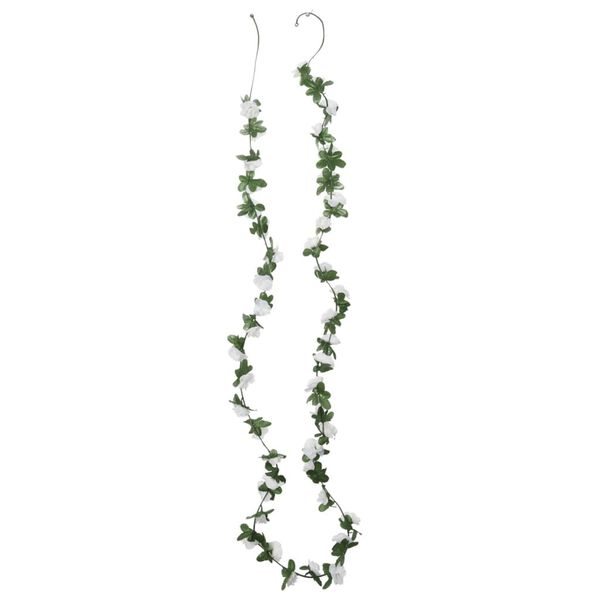 vidaXL Blomsterkranser for jul 6 stk v&aring;r hvit 250 cm