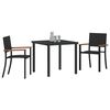 vidaXL Hage Spisegruppe 3 pcs Svart Poly rattan