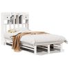vidaXL Seng med bokhylle uten madrass hvit 75x190 cm heltre furu