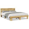 vidaXL Sengeramme med sengegavl uten madrass 160x200 cm Heltre Eik