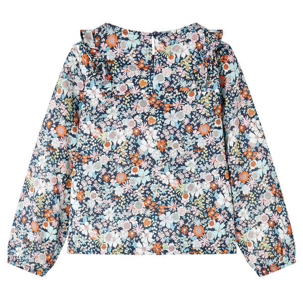 T-skjorte for barn med lange ermer m&oslash;rkebl&aring; 104