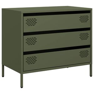 vidaXL Skjenk olivengr&oslash;nn 68x39x58,5 cm kaldvalset st&aring;l