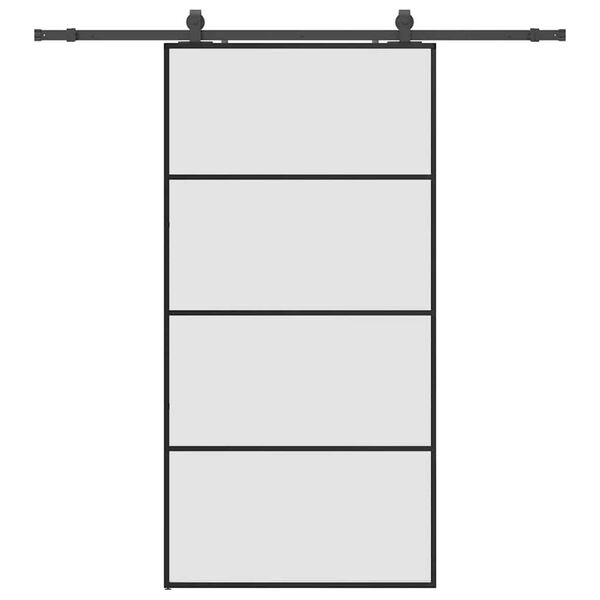 vidaXL Skyved&oslash;r med monteringssett svart 102,5x205 cm ESG-glass
