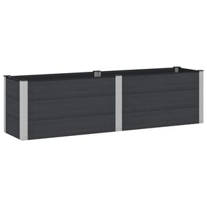 vidaXL H&oslash;ybed Svart 200 x 50 x 54 cm WPC og Aluminium