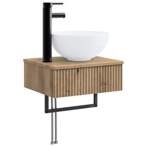 vidaXL Vegghengt vask Artisan eik 40 x 35 x 39 cm Konstruert tre