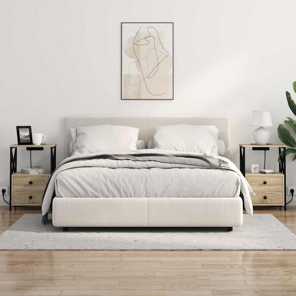 vidaXL Nattbordskap Sonoma eik 40 x 31 x 60 cm Konstruert tre