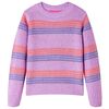 Barnegenser stripet strikket lilla og rosa 116