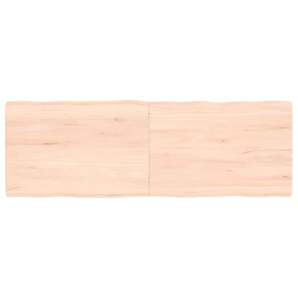 vidaXL Bordplate 120x40x(2-4) cm ubehandlet heltre eik naturlig kant