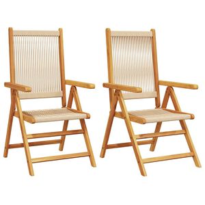 vidaXL Klappstoler 2 stk. beige heltre akasie og polypropylen