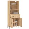 vidaXL Highboard sonoma eik 69,5x34x180 cm konstruert tre