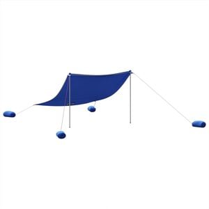 vidaXL Strandbaldakin med sandankre bl&aring; 304x300 cm