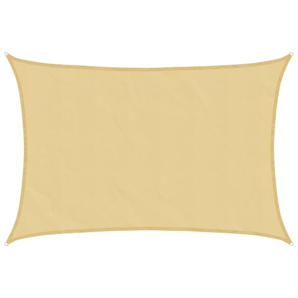 vidaXL Solseil sand 5x4 m 100% polyester oxford