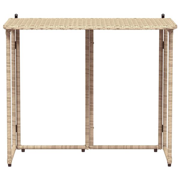 vidaXL Sammenleggbart hagebord beige 90x51x75 cm polyrotting