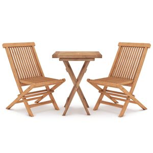 vidaXL Hagespisestuesett 3 deler heltre teak