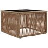 vidaXL Hagebord Beige og svart 55 x 55 x 37 cm PE Rattan og Glass