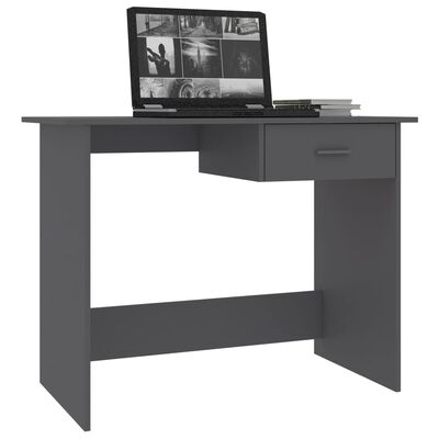 vidaXL Skrivebord grå 100x50x76 cm sponplate