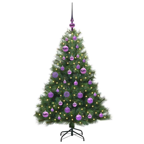 vidaXL Kunstig juletre med 150 LED med stativ gr&oslash;nn 120 cm PE og PVC