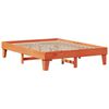 vidaXL Seng med bokhylle uten madrass voksbrun 180x200 cm heltre furu