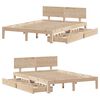 vidaXL Sengeramme med skuffer 150x200 cm heltre furu