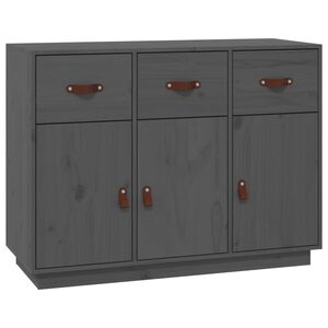 vidaXL Skjenk gr&aring; 100x40x75 cm heltre furu