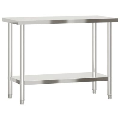 vidaXL Matlagingsbord for kjøkken 110x55x85 cm rustfritt stål