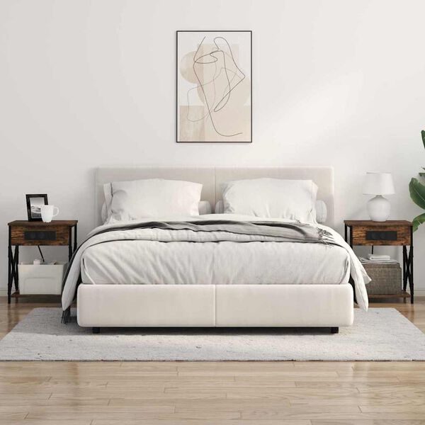 vidaXL Nattbordskap 2 pcs R&oslash;kt eik 41 x 31 x 51 cm Konstruert tre