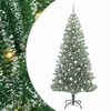 vidaXL Kunstig Julesekk Sn&oslash; Flocket med LED Lys Gr&oslash;nn og hvit 210 cm