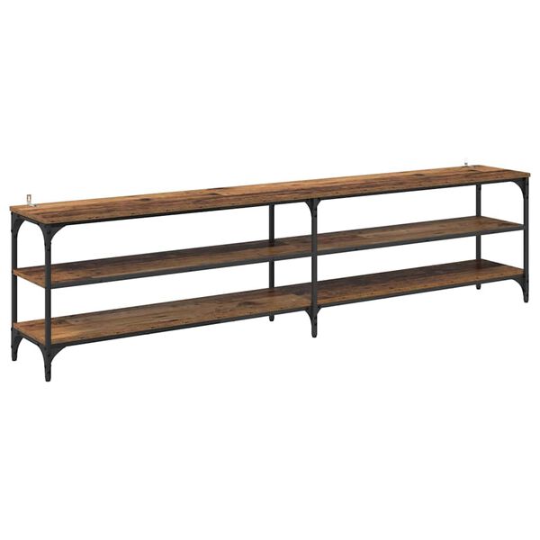vidaXL TV-skap Gamle tre 200 x 30 x 50 cm Ingeni&oslash;rtre og jern