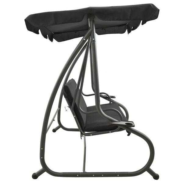 vidaXL Huskebenk med solskjerm antrasitt