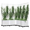 vidaXL Plantekasse med espalier hvit 120x120x136 cm PP