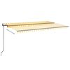 vidaXL Automatisk markise med vindsensor og LED 500x300 cm gul/hvit