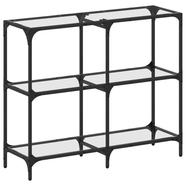 vidaXL Konsollbord med gjennomsiktig glassplate 98x30x81 cm stål