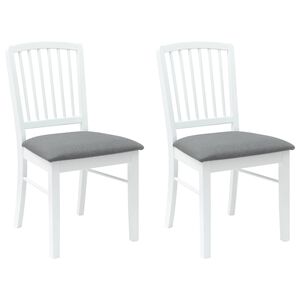vidaXL Spisestoler 2 pcs Hvit 50 x 52,5 x 91 cm Solid Gummitre