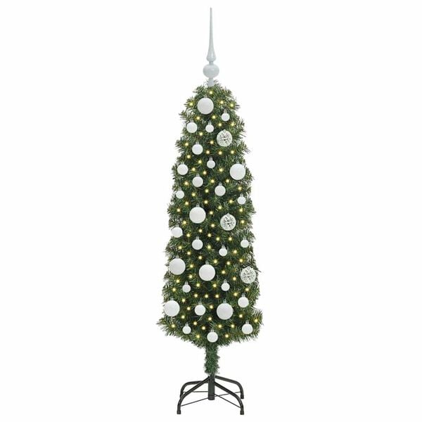 vidaXL Kunstig juletre med 150 LED grønn 120 cm PVC og stål og plast