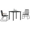 vidaXL Hage Spisegruppe 3 pcs Svart PVC-Rattan