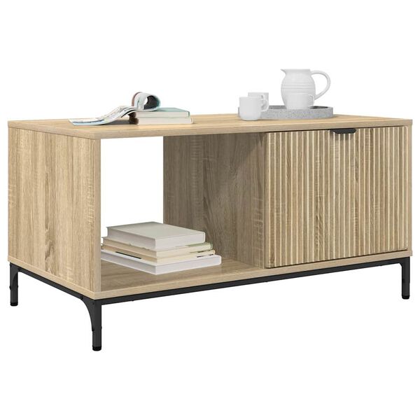 vidaXL Kaffebord med skuff Sonoma eik 90 x 49 x 46 cm Konstruert tre