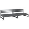 vidaXL Utend&oslash;rs midtsofaer 2 stk gr&aring; 120x80 cm heltre furu