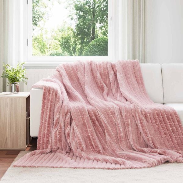 vidaXL Kastteppe Rosa 270 x 240 cm Fleece
