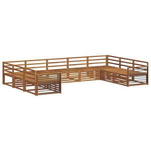 vidaXL Sofasett 9 pcs Naturlig Solid akasietre
