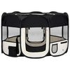 vidaXL Sammenleggbar lekegrind for hunder b&aelig;reveske svart 125x125x61cm