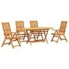 vidaXL Hage Spisegruppe 5 pcs Brun Solid akasietre