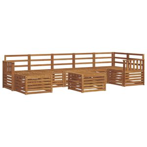 vidaXL Utend&oslash;rs sofa-sett 8 pcs Naturlig Solid akasietre