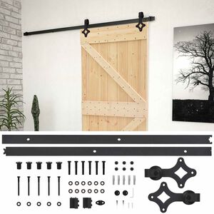 vidaXL Skyved&oslash;r 80 x 210 cm Heltre furu Naturlig og svart