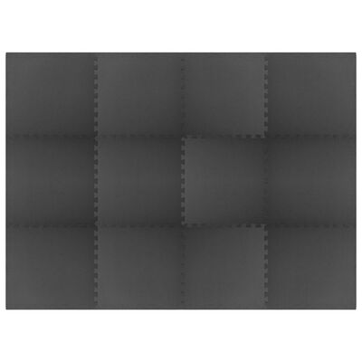vidaXL Gulvmatter 12 stk 4,32 ㎡ EVA-skum svart